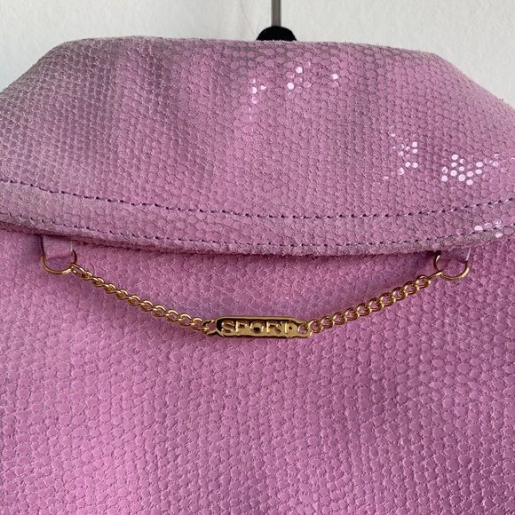 ST JOHNS SPORT MARIE GRAY WOMENS LILAC PURPLE EMBOSSED LEATHER SUEDE JACKET SZ S - Picture 10 of 16